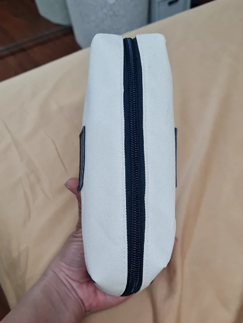 L'OCCITANE Cream and Black Canvas Toiletry Case